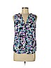 Apt. 9 100% Polyester Blue Sleeveless Button-Down Shirt Size M (petite) - photo 1