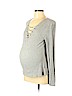 Jessica Simpson Maternity Gray Long Sleeve T-Shirt Size L - photo 1