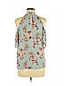 Pink Rose 100% Polyester Blue Sleeveless Blouse Size M - photo 2