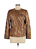 Alfred Dunner 100% Polyester Tan Faux Leather Jacket Size 8 (petite) - photo 1