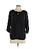 Uniqlo Black 3/4 Sleeve Blouse Size M - photo 1