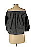 Cynthia Rowley 100% Cotton Gray 3/4 Sleeve Blouse Size L - photo 2