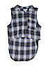 PPLA Plaid Graphic Blue Sleeveless Button-Down Shirt Size M (kids) - photo 1