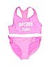 Justice 100% Polyester Pink Two Piece Swimsuit Size 10 - photo 1