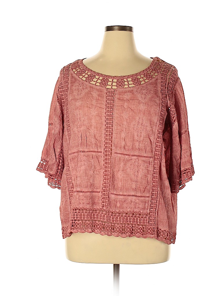 Democracy Pink 3/4 Sleeve Blouse Size XL - photo 1