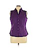 Signature by Larry Levine 100% Cotton Purple Sleeveless Button-Down Shirt Size XL (petite) - photo 1