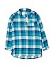 Old Navy Checkered-gingham Blue Long Sleeve Button-Down Shirt Size 14 - photo 1