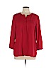 JM Collection 100% Polyester Red Long Sleeve Blouse Size L - photo 1