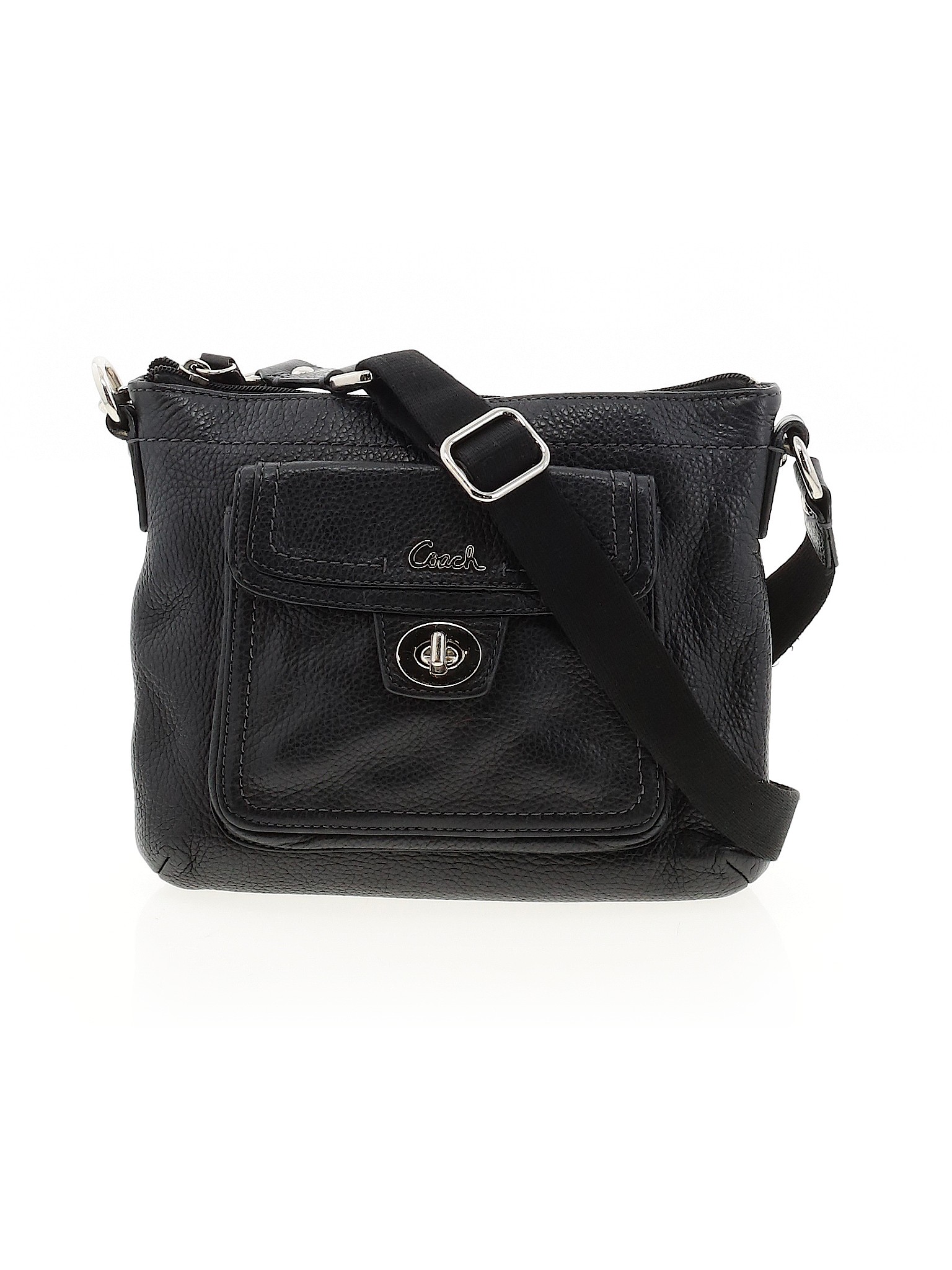 Coach Factory 100 Leather Solid Black Leather Crossbody Bag One Size