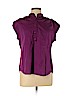 Trina Turk 100% Cotton Purple Short Sleeve Blouse Size L - photo 1