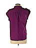 Trina Turk 100% Cotton Purple Short Sleeve Blouse Size L - photo 2