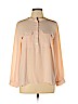 Ann Taylor LOFT 100% Polyester Pink Long Sleeve Button-Down Shirt Size L (petite) - photo 1