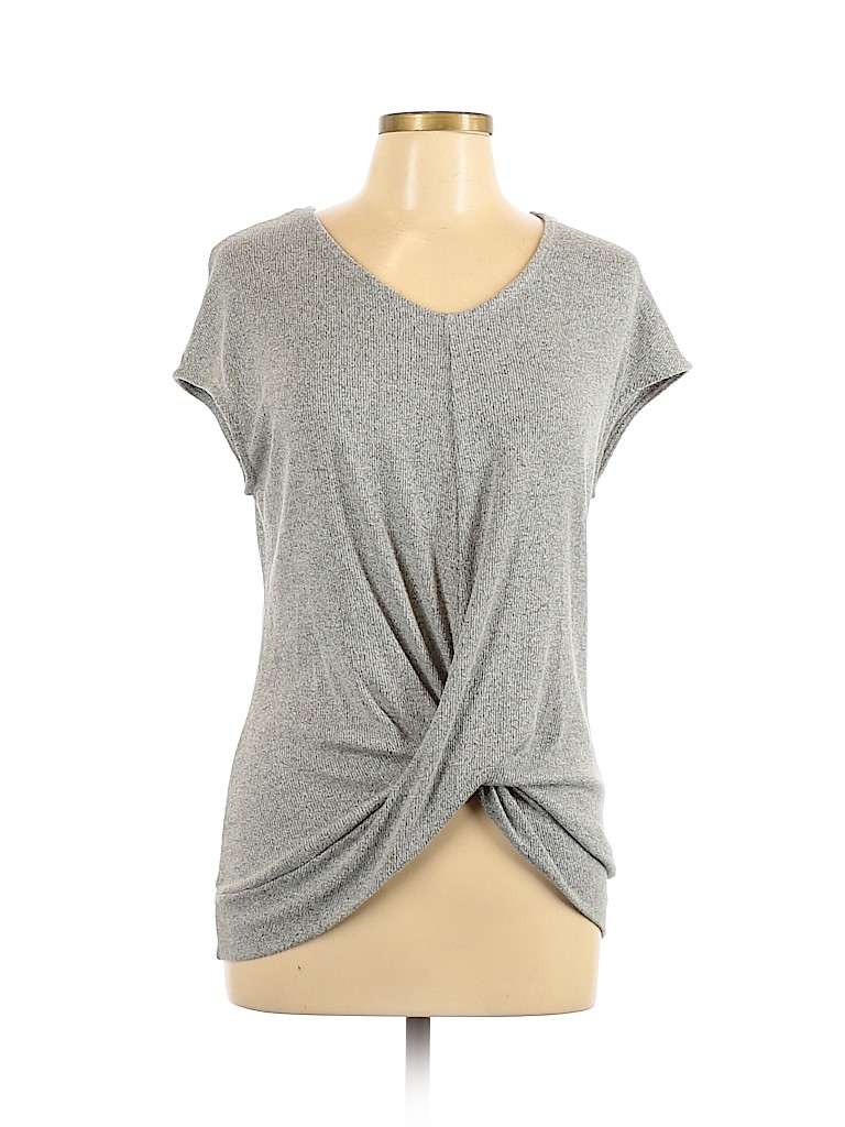 Lush Gray Short Sleeve Top Size L - photo 1