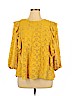 Anthropologie 100% Viscose Yellow 3/4 Sleeve Top Size 16 - photo 1