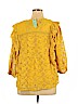 Anthropologie 100% Viscose Yellow 3/4 Sleeve Top Size 16 - photo 2