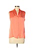 Theory 100% Silk Orange Short Sleeve Silk Top Size M - photo 1