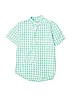 Crewcuts 100% Cotton Checkered-gingham Green Short Sleeve Button-Down Shirt Size 12 - photo 1