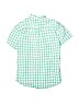 Crewcuts 100% Cotton Checkered-gingham Green Short Sleeve Button-Down Shirt Size 12 - photo 2