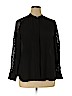 H&M 100% Polyester Black Long Sleeve Blouse Size 14 - photo 1