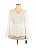 INC International Concepts 100% Polyester White Long Sleeve Blouse Size XXL - photo 1