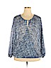 George 100% Polyester Blue 3/4 Sleeve Blouse Size 22 - 24 - photo 1