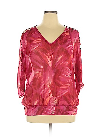 White House Black Market 3/4 Sleeve Blouse (view 1)