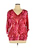 White House Black Market 100% Polyester Red 3/4 Sleeve Blouse Size XL - photo 1