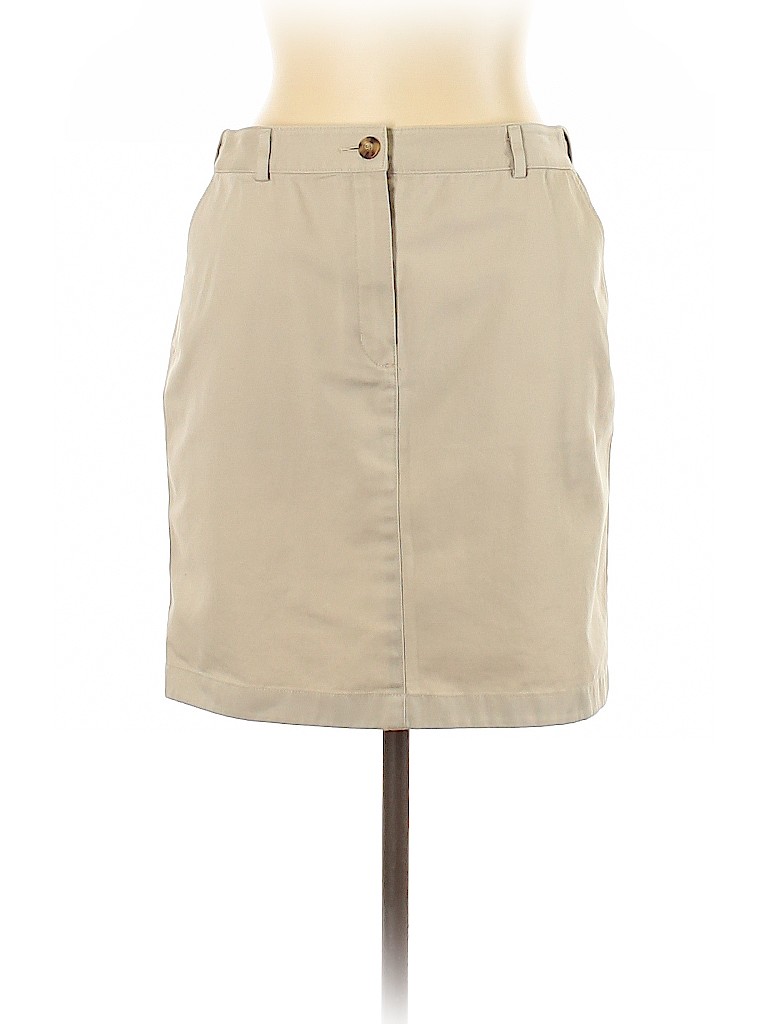 L.L.Bean 100% Cotton Tan Casual Skirt Size 10 (petite) - photo 1