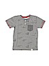 Free Planet 100% Cotton Gray Short Sleeve Henley Size 6 - photo 1
