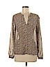 A New Day 100% Polyester Tan Long Sleeve Blouse Size M - photo 1
