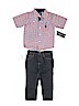 U.S. Polo Assn. 100% Cotton Checkered-gingham Red Short Sleeve Button-Down Shirt 12-18 MO / 18 MO - photo 1