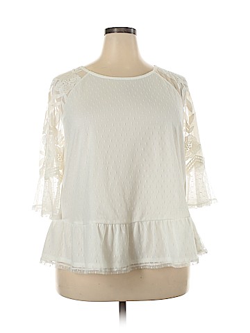 Kaari Blue 3/4 Sleeve Blouse (view 1)