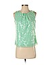 Calvin Klein 100% Polyester Green Sleeveless Top Size S (petite) - photo 1