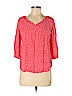 St. John's Bay 100% Rayon Pink 3/4 Sleeve Blouse Size M (petite) - photo 1
