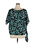 MICHAEL Michael Kors 100% Polyester Blue Short Sleeve Blouse Size XL - photo 1