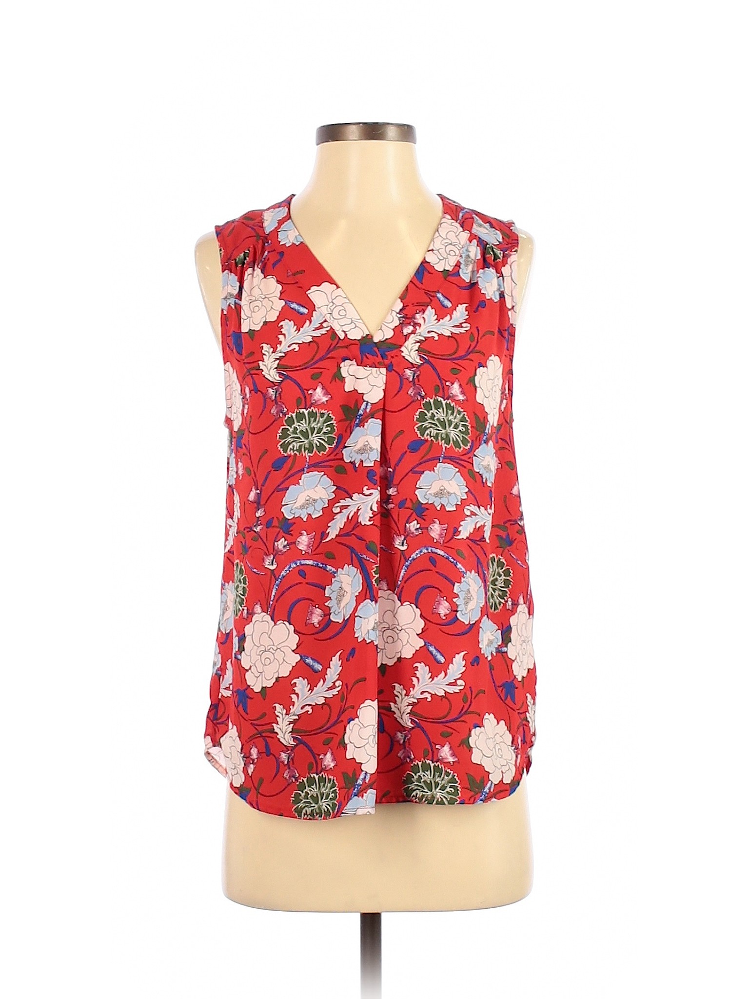 Eliane Rose 100% Polyester Floral Red Sleeveless Blouse Size S - 85% ...