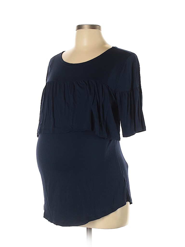 Gap - Maternity Blue 3/4 Sleeve Top Size L - photo 1