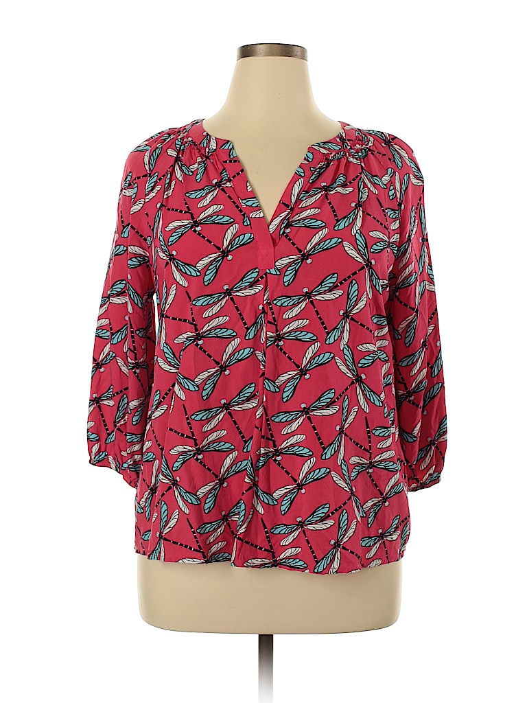 CROWN CAP 100% Rayon Pink Long Sleeve Blouse Size XL - photo 1