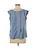 Ann Taylor LOFT Blue Short Sleeve Blouse Size M - photo 1
