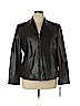 Nine West 100% Leather Black Leather Jacket Size XL - photo 1