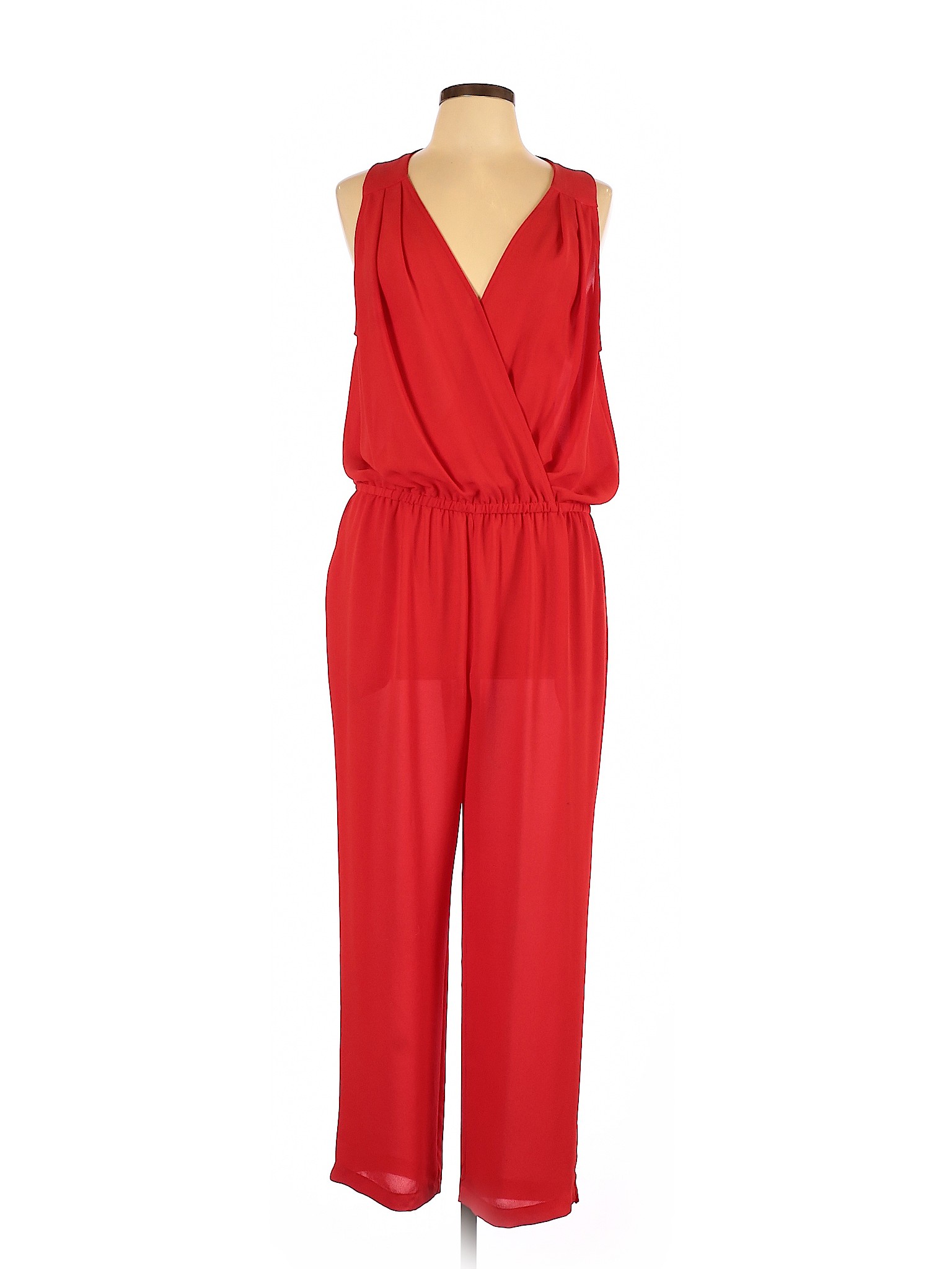 bcbgmaxazria red jumpsuit