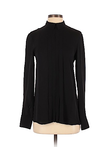 Theory Long Sleeve Silk Top (view 1)