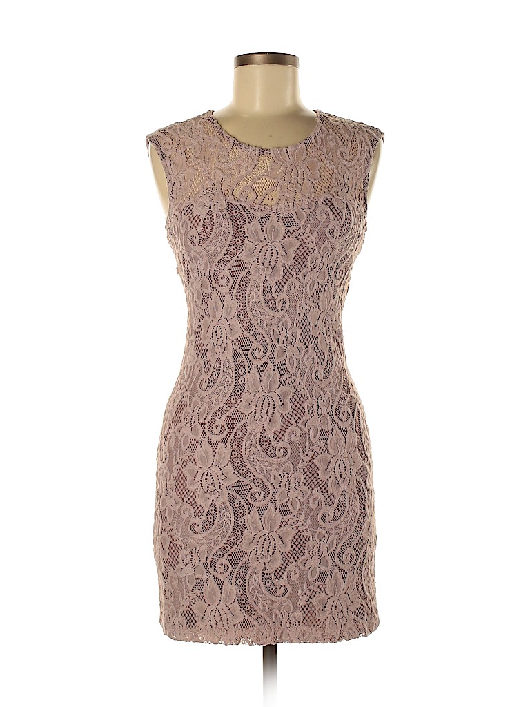 Love Culture 100% Nylon Tan Cocktail Dress Size M - photo 1