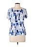JM Collection Blue Short Sleeve Top Size L (petite) - photo 1