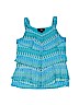 Iz Byer 100% Polyester Print Blue Sleeveless Top Size 10 - 12 - photo 1