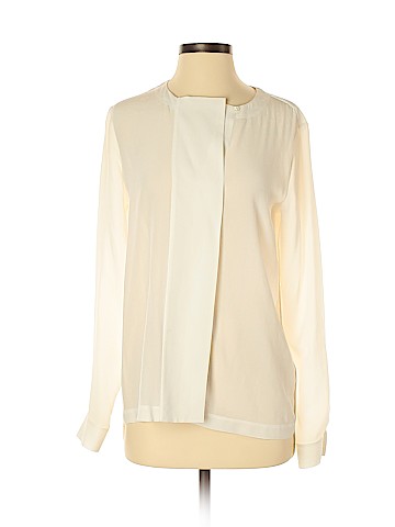 DKNY Long Sleeve Silk Top (view 1)
