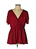 Torrid 100% Polyester Red Short Sleeve Blouse Size Lg Plus (0) - photo 1