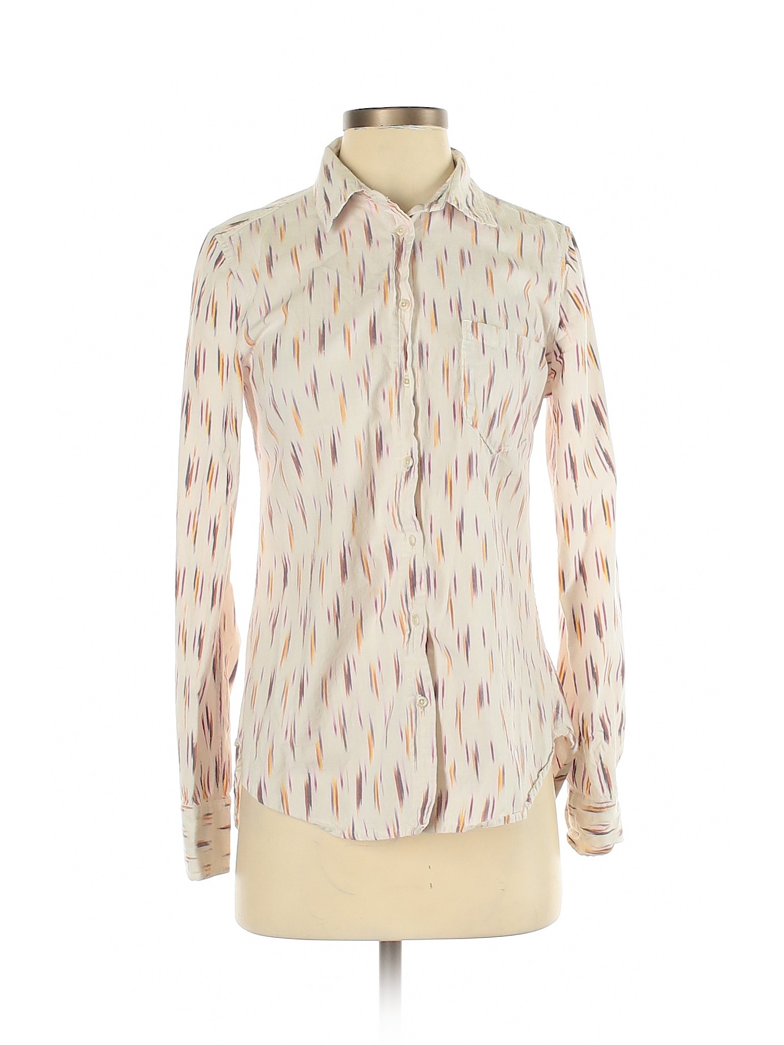 Merona Women White Long Sleeve Button-Down Shirt S | eBay