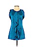 Diane von Furstenberg 100% Silk Blue Short Sleeve Silk Top Size 0 - photo 1