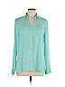 Express 100% Polyester Blue Long Sleeve Blouse Size L - photo 1